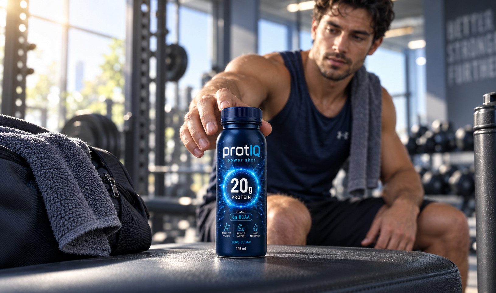 Athlete enjoying protIQ before a workout